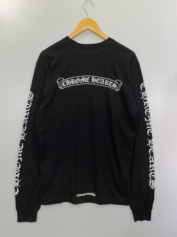 【中古美品】【メンズ】 CHROME HEARTS クロムハーツ LS CH SCROLL LABEL T-SHRT 長袖Ｔシャツ 190-241027-AS-1-min サイズ：L カラー：ブラック 万代Net店