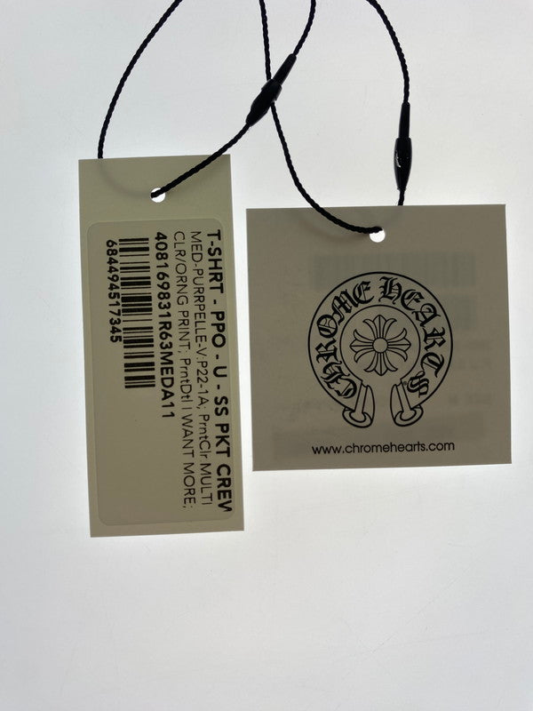 【中古美品】【メンズ】 CHROME HEARTS クロムハーツ ×MATTY BOY PPO U SS PKT CREW 半袖Tシャツ 190-241027-AS-3-min サイズ：M カラー：パープル 万代Net店