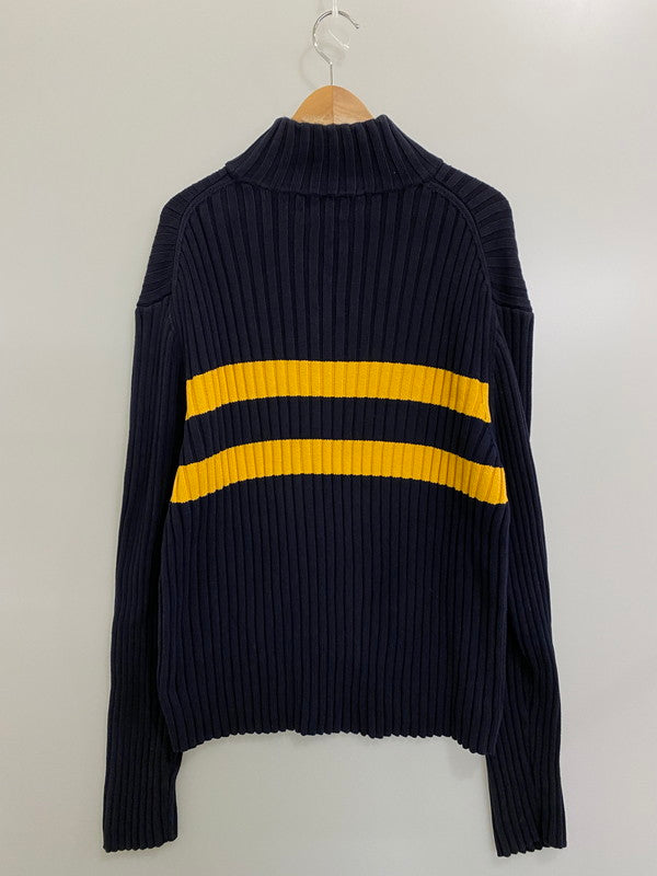 【中古品】【メンズ】 Polo by Ralph Lauren ポロバイラルフローレン 紺タグ 90S COTTON HALF ZIP SWEATER ジップセーター 146-241031-cn-26-min サイズ：XL カラー：ブラック系 万代Net店