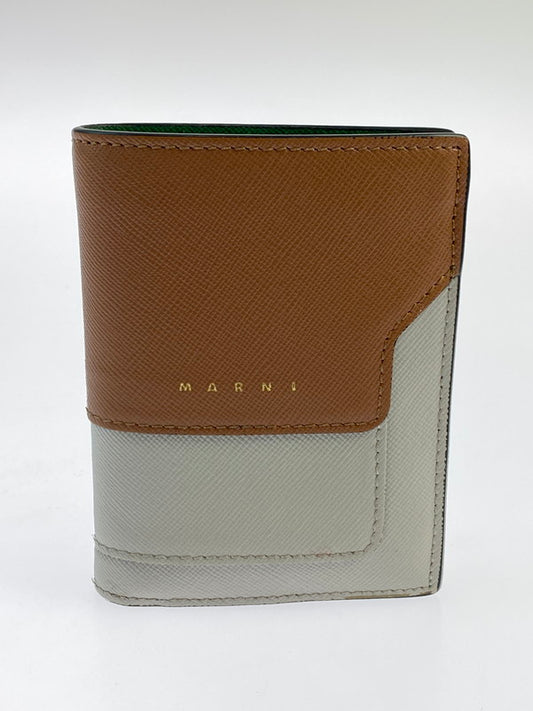 【中古品】【レディース】 MARNI マルニ BIFOLD WALLET 二つ折り財布 バイフォールド ウォレット レディース 200-241104-em-24-min カラー：ブラウン/ベージュ 万代Net店