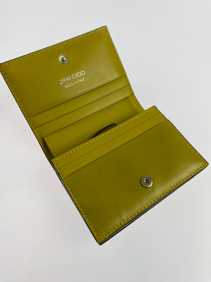 【中古美品】【レディース】 JIMMY CHOO ジミーチュウ HANNE WALLET ハンネ ウォレット コンパクト財布  181-241104-em-14-min カラー：イエロー 万代Net店