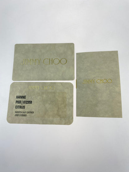 【中古美品】【レディース】 JIMMY CHOO ジミーチュウ HANNE WALLET ハンネ ウォレット コンパクト財布  181-241104-em-14-min カラー：イエロー 万代Net店