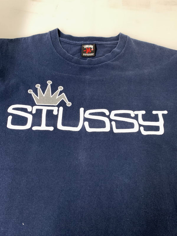 【中古品】【メンズ】  OLD STUSSY オールドステューシー 00’S CROWN LOGO TEE クラウンロゴ Tシャツ トップス 142-241029-me-25-min サイズ：M カラー：ネイビー 万代Net店