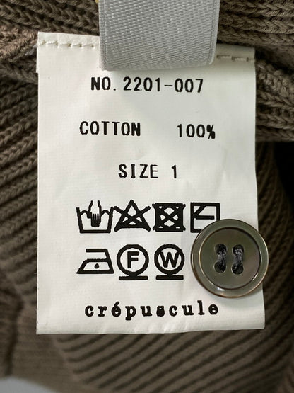 【中古品】【メンズ】 crepuscule クレプスキュール 2201-007 AZE HENRY NECK L S ヘンリーネック 140-241031-cn-6-min サイズ：1 カラー：カーキ 万代Net店