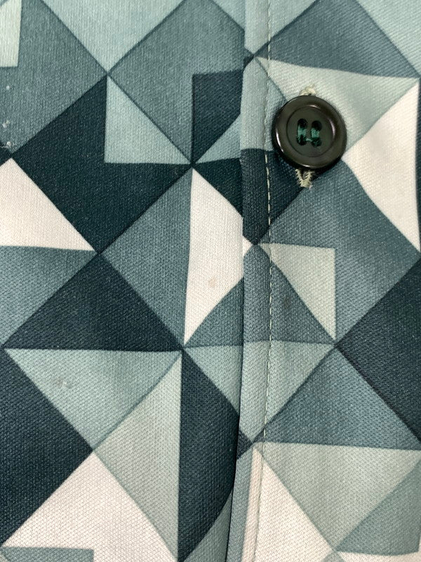 【現状渡し品】【メンズ】 SPIRE スパイアー USA製 70S POLYESTER OPEN COLLAR SHIRT 70年代 ポリエステル オープンカラーシャツ メンズシャツ 長袖 カルフォルニア 146-241031-em-13-min サイズ：L カラー：グリーン系 万代Net店