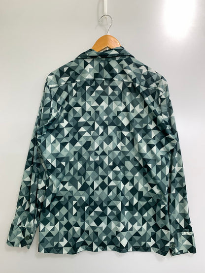 【現状渡し品】【メンズ】 SPIRE スパイアー USA製 70S POLYESTER OPEN COLLAR SHIRT 70年代 ポリエステル オープンカラーシャツ メンズシャツ 長袖 カルフォルニア 146-241031-em-13-min サイズ：L カラー：グリーン系 万代Net店