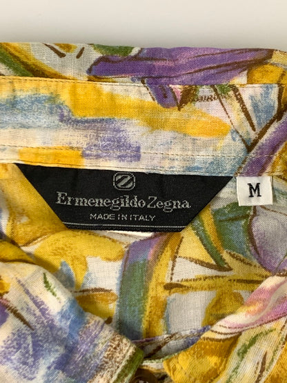 【中古品】【メンズ】 Ermenegildo Zegna エルメネジルド ゼニア イタリア製 HAWAIIAN SHIRT ハワイアンシャツ 半袖トップス 146-241104-me-29-min サイズ：M カラー：イエロー/グリーン系 万代Net店