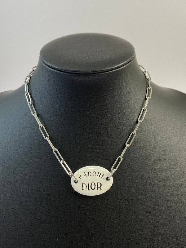 【中古美品】【メンズ】 Christian Dior クリスチャンディオール J'ADORE ジャドール ロゴプレート チェーンネックレス シルバー 182-241104-em-15-min 万代Net店