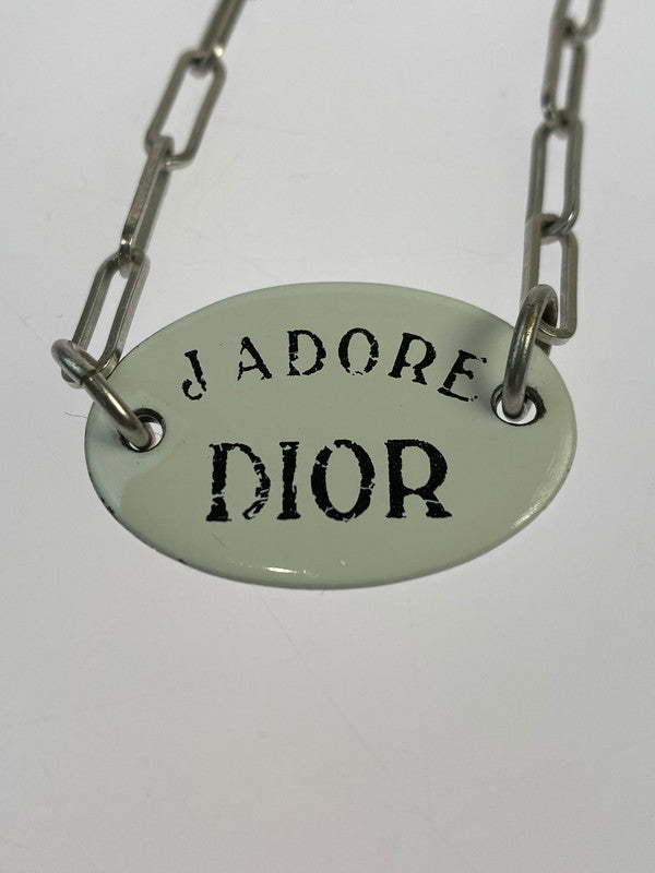 【中古美品】【メンズ】 Christian Dior クリスチャンディオール J'ADORE ジャドール ロゴプレート チェーンネックレス シルバー 182-241104-em-15-min 万代Net店