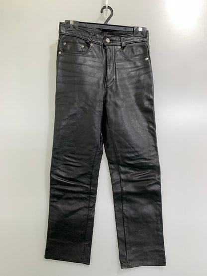 【現状渡し品】【メンズ】 schott ショット LEATHER PANTS USA製 レザーパンツ アメリカ製 メンズ  156-241031-em-19-min サイズ：28 カラー：ブラック 万代Net店