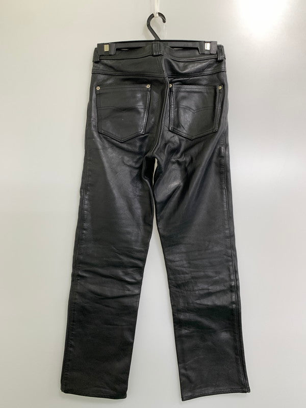 【現状渡し品】【メンズ】 schott ショット LEATHER PANTS USA製 レザーパンツ アメリカ製 メンズ  156-241031-em-19-min サイズ：28 カラー：ブラック 万代Net店