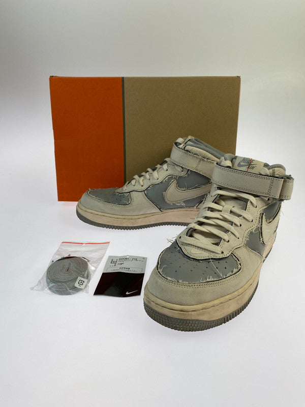 【中古品】【メンズ】 NIKE ナイキ DZ5367-219 AIR FORCE 1 MID PEARL WHITE 靴 シューズ スニーカー 160-241102-AS-7-min サイズ：26cm カラー：ベージュ/グレー系 万代Net店