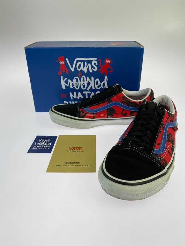 【中古品】【メンズ】 VANS バンズ VN0A5FCBAPC OLD SKOOL KROOKED BY NATAS FOR RAY BLACK RED BLUE 靴 シューズ スニーカー 163-241103-AS-6-min サイズ：27cm カラー：レッド/ブラック 万代Net店