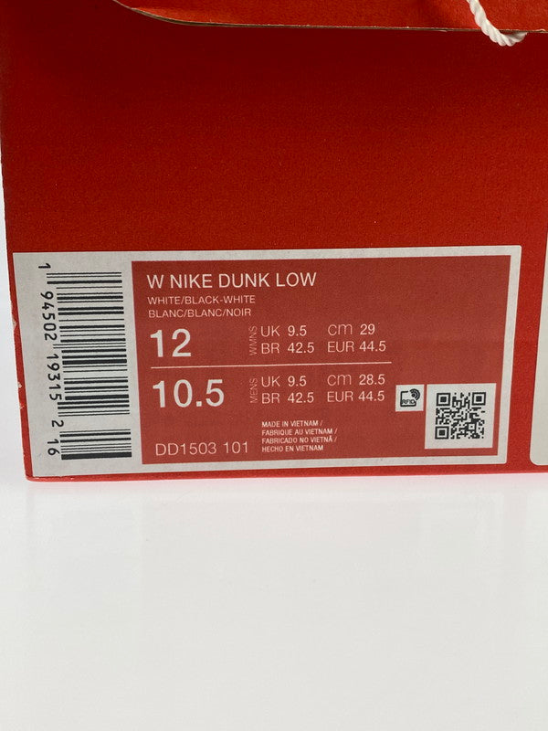 【中古美品】【メンズ】 NIKE ナイキ DD1503101 W DUNK LOW ダンクロー スニーカー シューズ 靴 160-241104-me-01-min サイズ：29cm  US12 カラー：WHITE/BLACK-WHITE 万代Net店