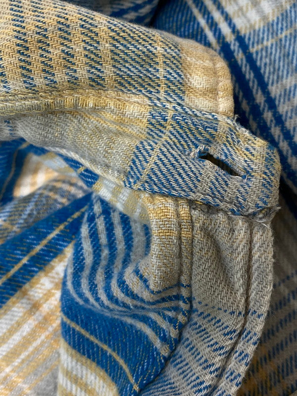 【現状渡し品】【メンズ】  W.T.GRANT CO. ダブリューティーグラント 60'S HEAVY FLANNEL SHIRTS ヘビー フランネルシャツ 長袖トップス 146-241104-me-41-min カラー：ブルー/イエロー チェック柄 万代Net店