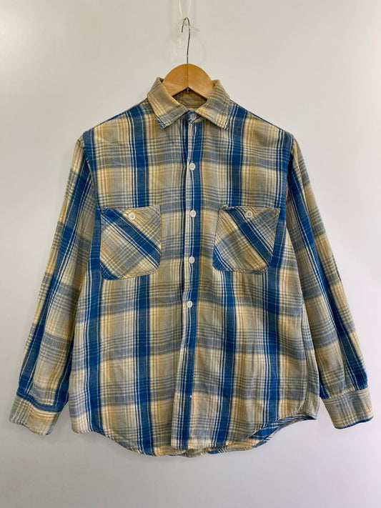 【現状渡し品】【メンズ】  W.T.GRANT CO. ダブリューティーグラント 60'S HEAVY FLANNEL SHIRTS ヘビー フランネルシャツ 長袖トップス 146-241104-me-41-min カラー：ブルー/イエロー チェック柄 万代Net店