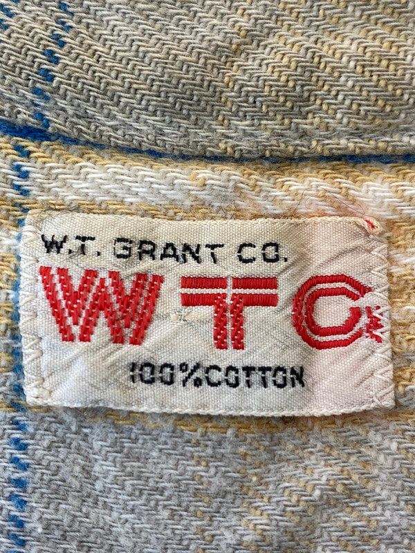 【現状渡し品】【メンズ】  W.T.GRANT CO. ダブリューティーグラント 60'S HEAVY FLANNEL SHIRTS ヘビー フランネルシャツ 長袖トップス 146-241104-me-41-min カラー：ブルー/イエロー チェック柄 万代Net店