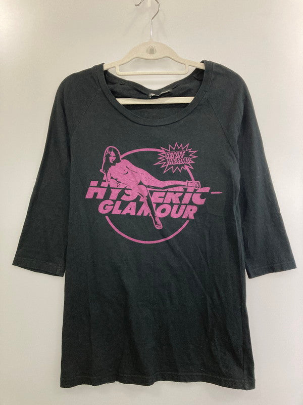 【中古品】【レディース】 HYSTERIC GLAMOUR ヒステリックグラマー T-SHIRT Tシャツ トップス 170-241122-yn-04-min サイズ：FREE カラー：ブラック 万代Net店