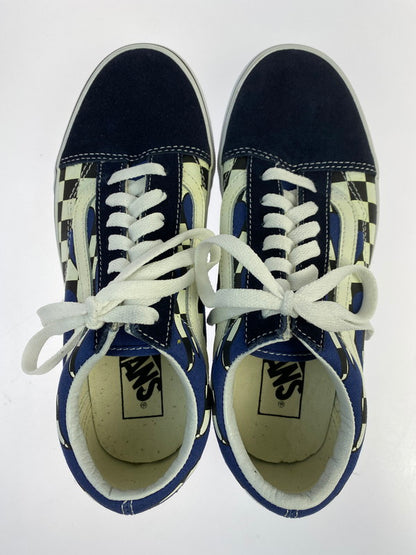 【中古品】【レディース】 VANS バンズ VN0A38G1RX6 OLD SKOOL CHECKER FLAME オールドスクール チェッカーフィルム スニーカー シューズ 靴 166-241104-me-18-min サイズ：24.0cm US7.5 カラー：ネイビー/ホワイト 万代Net店