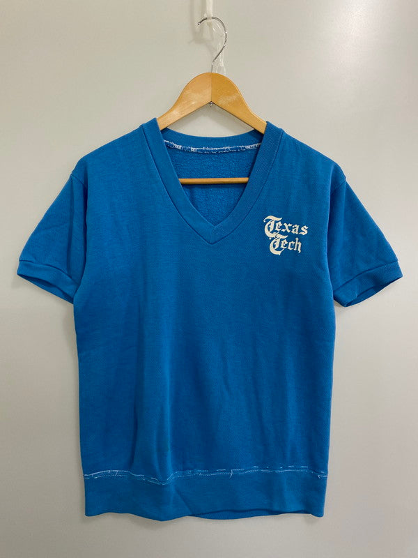 【現状渡し品】【メンズ】 VINTAGE 50-60S TEXAS TECH SS V-NECK SWEATSHIRT Vネック スウェットシャツ 半袖トップス ヴィンテージ 146-241105-me-53-min カラー：ブルー 万代Net店