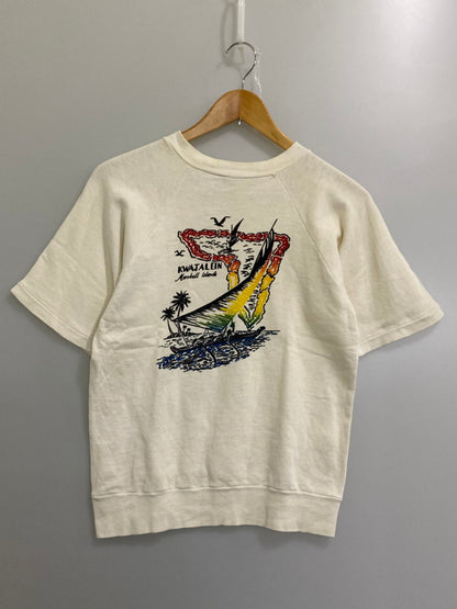 【中古品】【メンズ】  HANES ヘインズ 60S KWAJALEIN SS RAGLAN SWEATSHIRT ラグラン スウェットシャツ 半袖トップス 146-241105-me-61-min サイズ：M カラー：ホワイト系 万代Net店