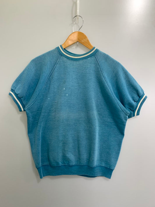 【現状渡し品】【メンズ】  SPRINGFOOT スプリングフッド 70S SS RAGLAN RIB SWEATSHIRT ラグラン リブ スウェットシャツ 半袖トップス 146-241107-me-33-min サイズ：L カラー：ブルー 万代Net店