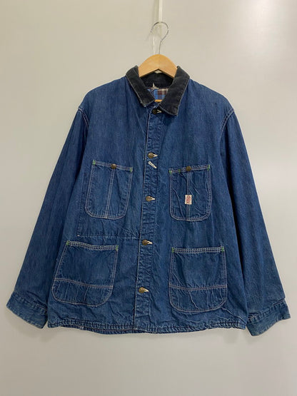 【中古品】【メンズ】  TUFNUT タフナット 50S DENIM COVERALL BLUE CHECK FLANNEL デニム カバーオール  ブルーチェック フランネル アウター ジャケット 146-241105-me-64-min カラー：インディゴ 万代Net店