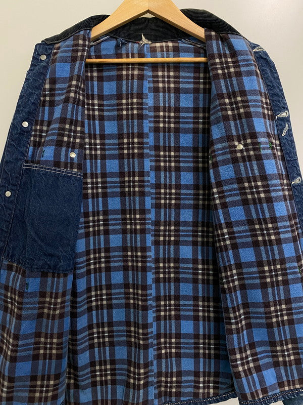 【中古品】【メンズ】  TUFNUT タフナット 50S DENIM COVERALL BLUE CHECK FLANNEL デニム カバーオール  ブルーチェック フランネル アウター ジャケット 146-241105-me-64-min カラー：インディゴ 万代Net店