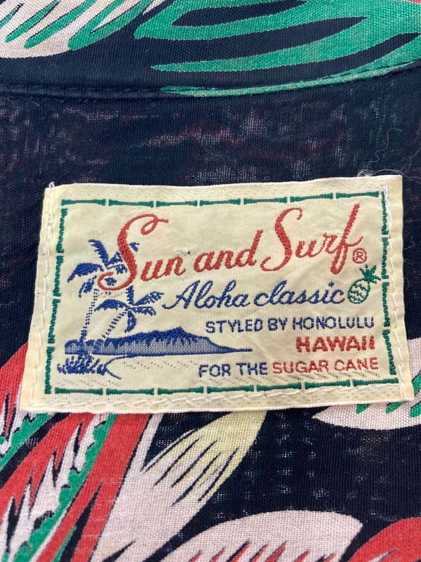 【中古品】【メンズ】 SUN SURF サンサーフ アロハシャツ 半袖シャツ 145-241105-me-40-min カラー：ブラック 万代Net店