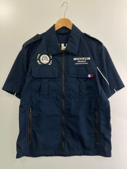 【中古品】【メンズ】  MICHELIN ミシュラン WORK SHIRT ワークシャツ 半袖トップス 146-241105-me-36-min サイズ：L カラー：ネイビー 紺 万代Net店