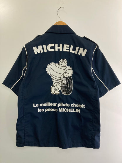 【中古品】【メンズ】  MICHELIN ミシュラン WORK SHIRT ワークシャツ 半袖トップス 146-241105-me-36-min サイズ：L カラー：ネイビー 紺 万代Net店