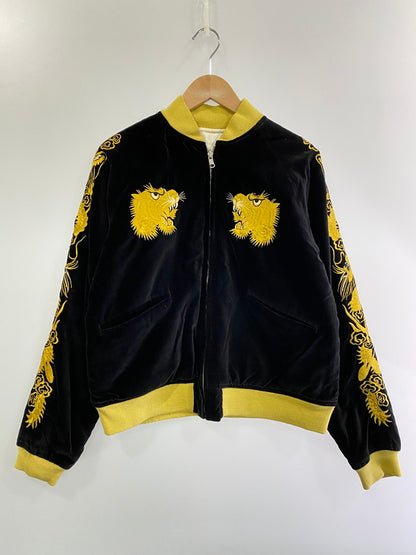 【中古品】【メンズ】  VINTAGE 無刻印ジッパー 80S 金虎×白鷹 REVERSIBLE SOUVENIR JACKET リバーシブル スーベニアジャケット スカジャン アウター ヴィンテージ 146-241107-me-23-min カラー：ブラック/ホワイト 万代Net店