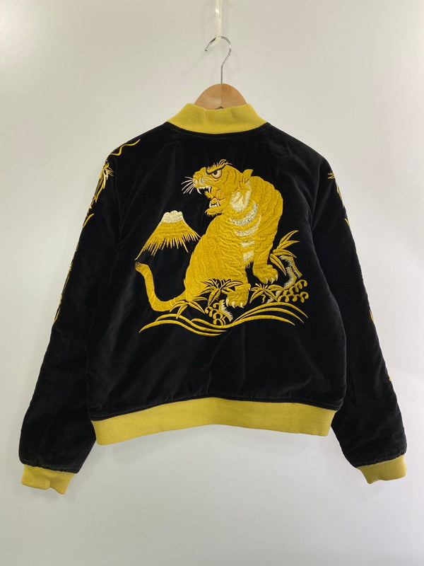 【中古品】【メンズ】  VINTAGE 無刻印ジッパー 80S 金虎×白鷹 REVERSIBLE SOUVENIR JACKET リバーシブル スーベニアジャケット スカジャン アウター ヴィンテージ 146-241107-me-23-min カラー：ブラック/ホワイト 万代Net店