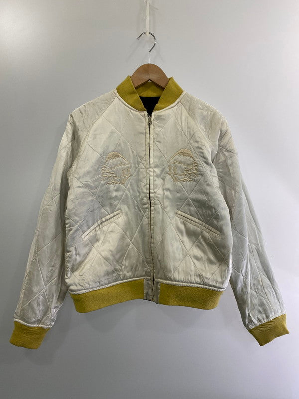 【中古品】【メンズ】  VINTAGE 無刻印ジッパー 80S 金虎×白鷹 REVERSIBLE SOUVENIR JACKET リバーシブル スーベニアジャケット スカジャン アウター ヴィンテージ 146-241107-me-23-min カラー：ブラック/ホワイト 万代Net店