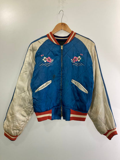 【中古品】【メンズ】  VINTAGE YKK真鍮回転式ジッパー 50S"虎×日本地図"REVERSIBLE SOUVENIR JACKET アウター スカジャン 146-241106-AS-25-min カラー：ブラック/ホワイト 万代Net店