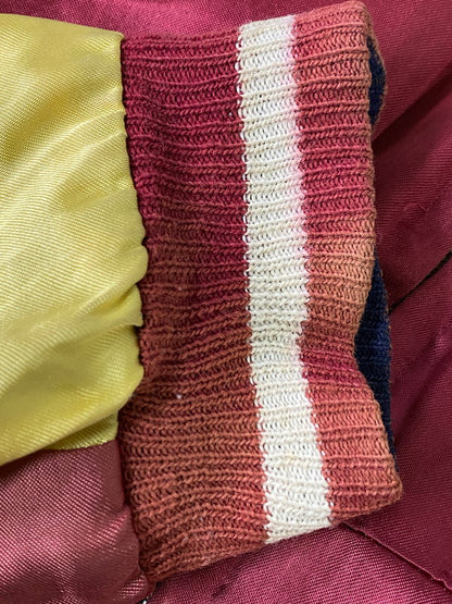 【現状渡し品】【メンズ】 VINTAGE YKK真鍮メッキバタフライジッパー 50S 鷹×韓国地図×龍 REVERSIBLE SOUVENIR JACKET リバーシブル スーベニアジャケット アウター スカジャン ヴィンテージ 146-241105-me-66-min カラー：ネイビー/ボルドー 万代Net店