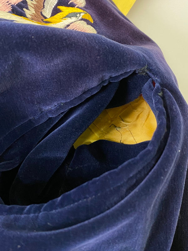 【現状渡し品】【メンズ】 VINTAGE YKK真鍮メッキバタフライジッパー 50S 鷹×韓国地図×龍 REVERSIBLE SOUVENIR JACKET リバーシブル スーベニアジャケット アウター スカジャン ヴィンテージ 146-241105-me-66-min カラー：ネイビー/ボルドー 万代Net店