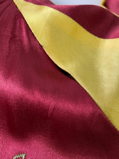 【現状渡し品】【メンズ】 VINTAGE YKK真鍮メッキバタフライジッパー 50S 鷹×韓国地図×龍 REVERSIBLE SOUVENIR JACKET リバーシブル スーベニアジャケット アウター スカジャン ヴィンテージ 146-241105-me-66-min カラー：ネイビー/ボルドー 万代Net店