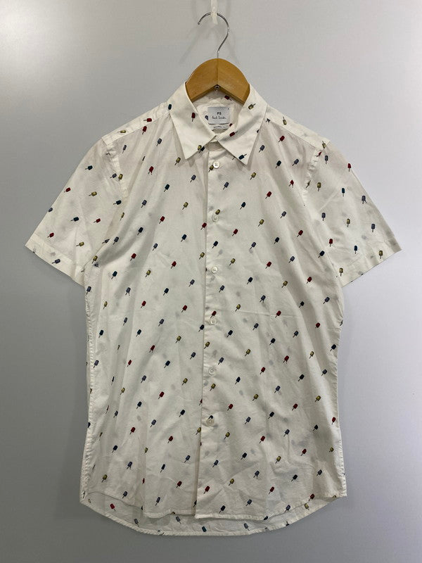 【中古品】【メンズ】  PS PAUL SMITH ピーエスポール・スミス TAILORED FIT SS SHIRT 半袖 テーラードフィット シャツ メンズシャツ  141-241108-em-26-min サイズ：S カラー：ホワイト 万代Net店