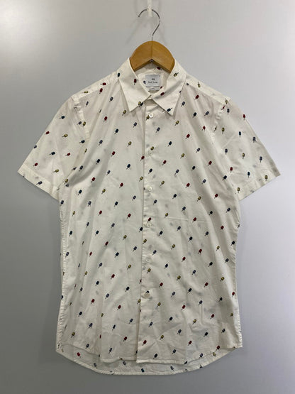 【中古品】【メンズ】  PS PAUL SMITH ピーエスポール・スミス TAILORED FIT SS SHIRT 半袖 テーラードフィット シャツ メンズシャツ  141-241108-em-26-min サイズ：S カラー：ホワイト 万代Net店