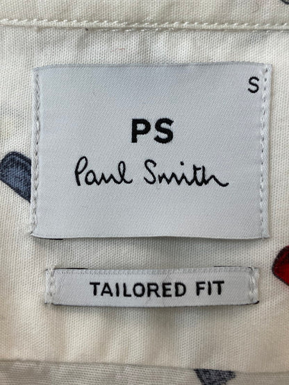 【中古品】【メンズ】  PS PAUL SMITH ピーエスポール・スミス TAILORED FIT SS SHIRT 半袖 テーラードフィット シャツ メンズシャツ  141-241108-em-26-min サイズ：S カラー：ホワイト 万代Net店