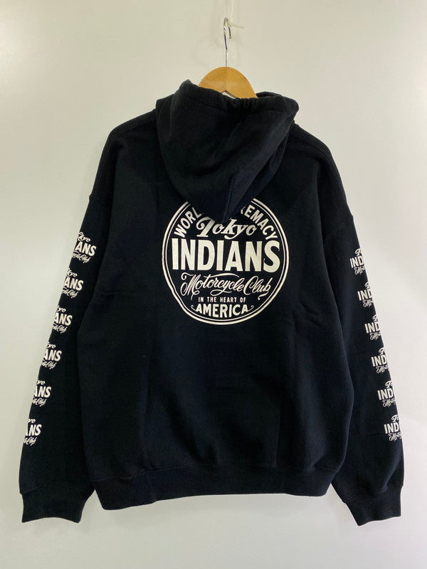 【中古品】【メンズ】  TOKYO INDIANS 東京インディアンズ PULLOVER HOODIE プルオーバーフーディー パーカー 142-241107-me-09-min サイズ：L カラー：ブラック 黒 万代Net店