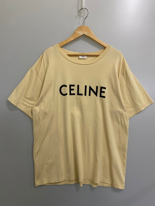 【中古品】【メンズ】 CELINE セリーヌ 2X681671Q プリント ルーズTシャツ 半袖トップス 141-241105-me-71-min サイズ：XL カラー：クリーム 万代Net店