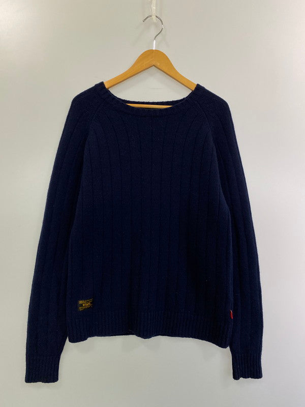 【中古品】【メンズ】 WTAPS ダブルタップス 17AW DECK DREW 172MADT-KNM02 デッキクルー ニットセーター メンズトップス ウィンター 142-241108-em-29-min カラー：ネイビー 万代Net店