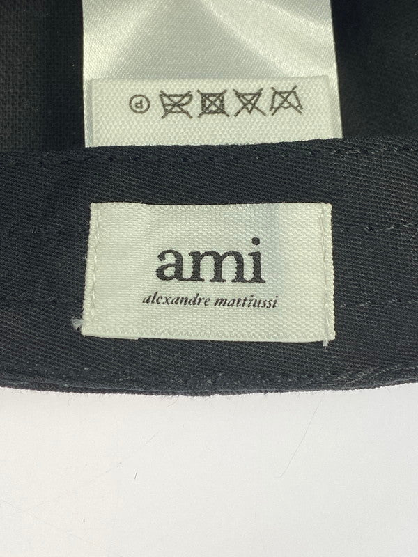 【中古美品】【メンズ/レディース】  AMI ALEXANDRE MATTIUSSI LOGO 6PANEL CAP BFUCP213 アミアレクサンドレマテュッシ キャップ 帽子 185-241113-yn-27-min サイズ：FREE カラー：ブラック 万代Net店