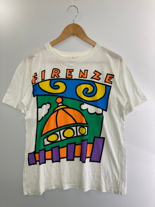 【中古品】【メンズ】  USED 90’S ”FIRENZE"TEE 半袖Tシャツ 146-241106-AS-20-min サイズ：M カラー：ホワイト 万代Net店