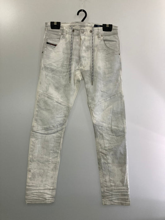 【中古品】【メンズ】 DIESEL ディーゼル D-LUHIC-SP2-NE STRECH JOGGER PANTS ボトムス パンツ ズボン 152-241106-AS-23-min サイズ：28 カラー：ホワイト 万代Net店