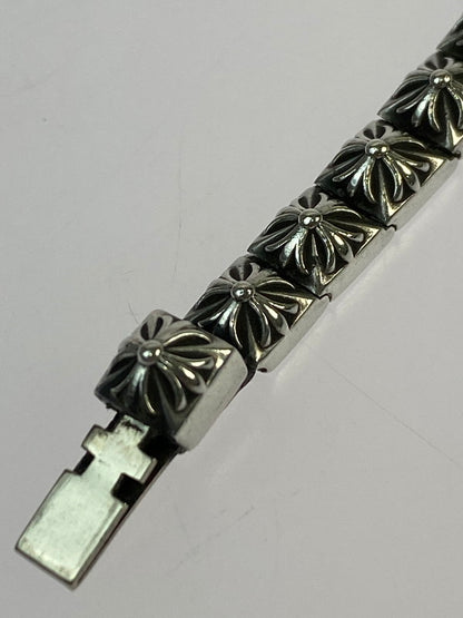 【中古品】【メンズ】 CHROME HEARTS クロムハーツ PYRAMID PLS LNK 1 4 ブレスレット アクセサリー 190-241112-AS-21-min カラー：シルバー 万代Net店