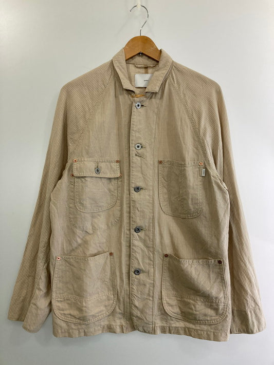 【中古品】【メンズ】  SUGARHILL WOOL LINEN HICKORY COVERALLS シュガーヒル ウール リネン ヒッコリー カバーオール ライトアウター 140-241113-yn-30-min サイズ：2 カラー：ベージュ系 万代Net店