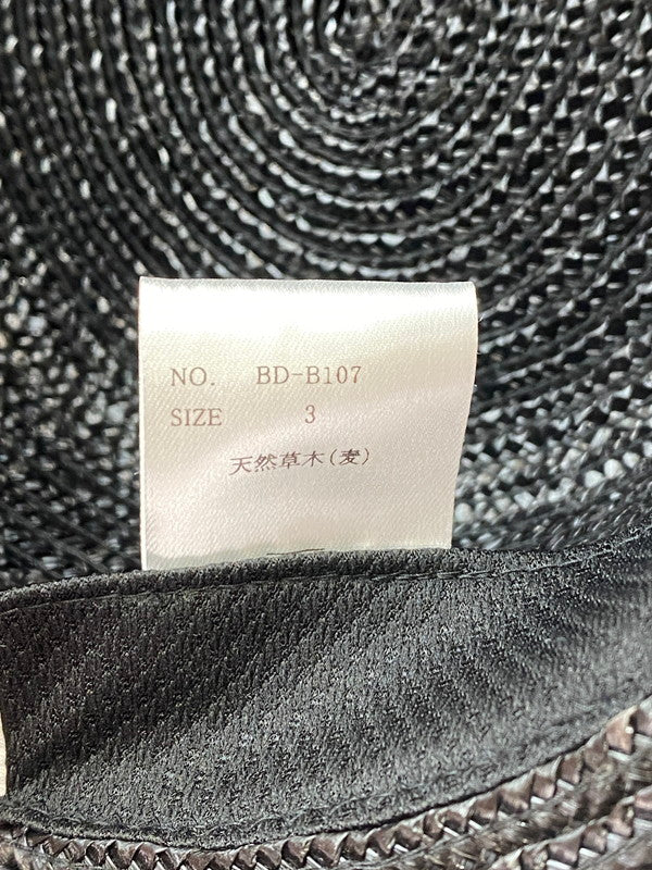 【中古美品】【メンズ/レディース】 STEVEN ALAN STRW O/S HAT8138-599-0533-0970 スティーブンアラン ストローハット 麦わら帽子 185-241113-yn-28-min サイズ：3 カラー：ブラック 万代Net店